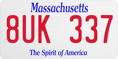 MA license plate 8UK337