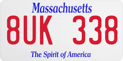 MA license plate 8UK338