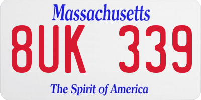 MA license plate 8UK339