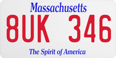 MA license plate 8UK346