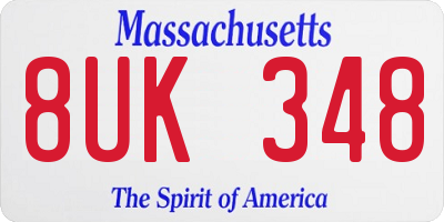 MA license plate 8UK348