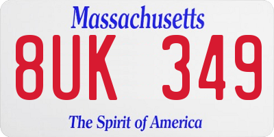 MA license plate 8UK349