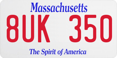 MA license plate 8UK350