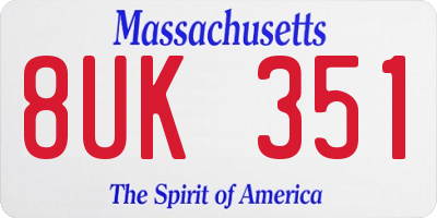 MA license plate 8UK351