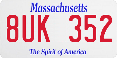 MA license plate 8UK352