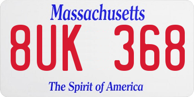 MA license plate 8UK368