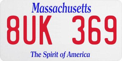 MA license plate 8UK369