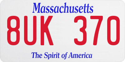 MA license plate 8UK370