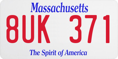 MA license plate 8UK371