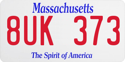 MA license plate 8UK373