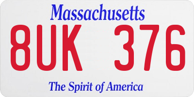 MA license plate 8UK376
