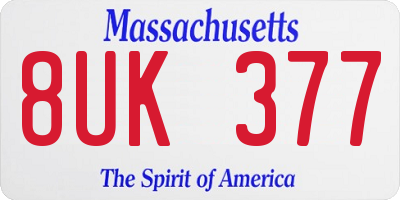 MA license plate 8UK377
