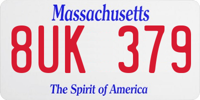 MA license plate 8UK379