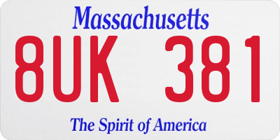 MA license plate 8UK381