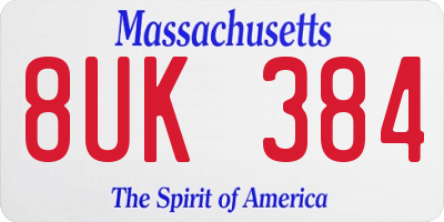 MA license plate 8UK384