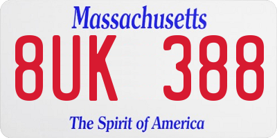 MA license plate 8UK388