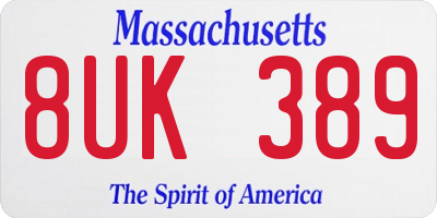 MA license plate 8UK389