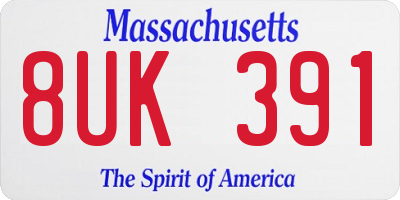 MA license plate 8UK391