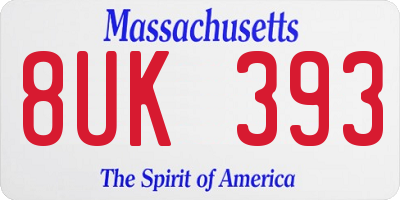 MA license plate 8UK393