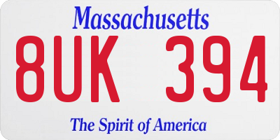 MA license plate 8UK394