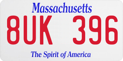 MA license plate 8UK396