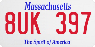MA license plate 8UK397