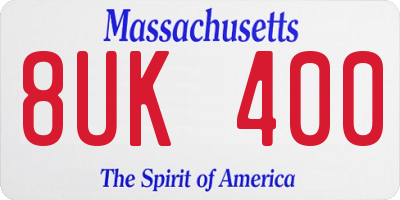 MA license plate 8UK400