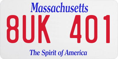 MA license plate 8UK401