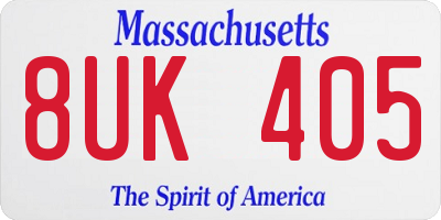 MA license plate 8UK405