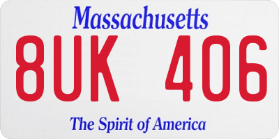 MA license plate 8UK406