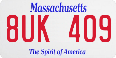 MA license plate 8UK409