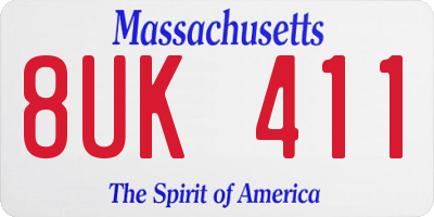MA license plate 8UK411