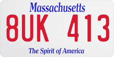 MA license plate 8UK413