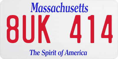 MA license plate 8UK414