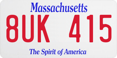 MA license plate 8UK415