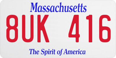 MA license plate 8UK416