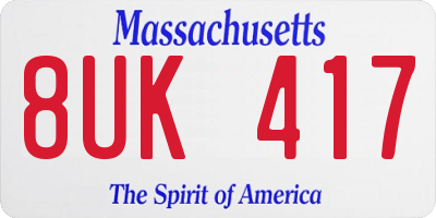 MA license plate 8UK417
