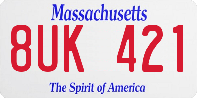 MA license plate 8UK421