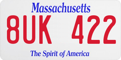 MA license plate 8UK422