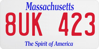 MA license plate 8UK423
