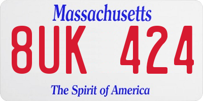 MA license plate 8UK424