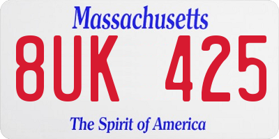 MA license plate 8UK425