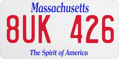 MA license plate 8UK426