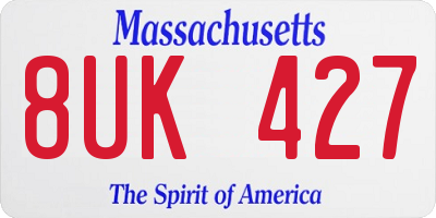 MA license plate 8UK427