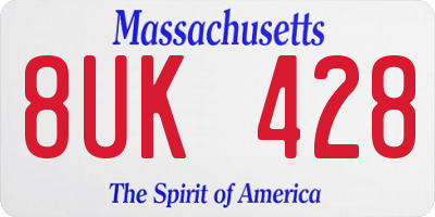 MA license plate 8UK428