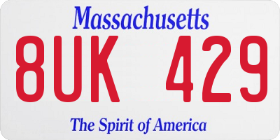 MA license plate 8UK429