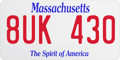 MA license plate 8UK430