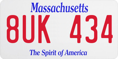 MA license plate 8UK434