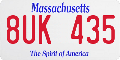 MA license plate 8UK435