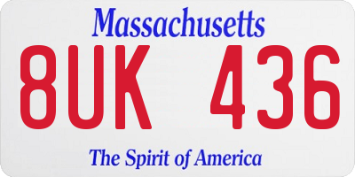MA license plate 8UK436